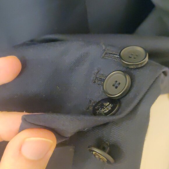 Kooples solid navy suit slim skinny fit 36x30 US 46EU 100% wool working cuffs - Picture 4 of 13